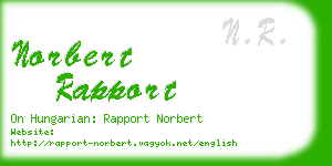 norbert rapport business card